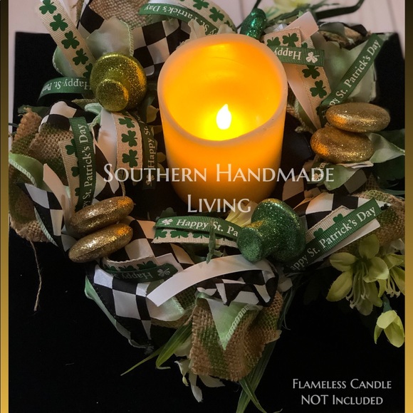 St Patty’s Candle Hugger or mini wreath - Picture 1 of 6